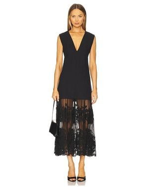 Sea Arielle Lace Vneck Midi Dress - Black