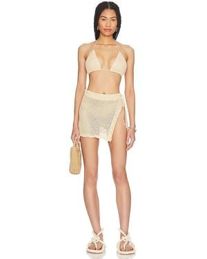 superdown Monae Crochet Skirt Set - Natural
