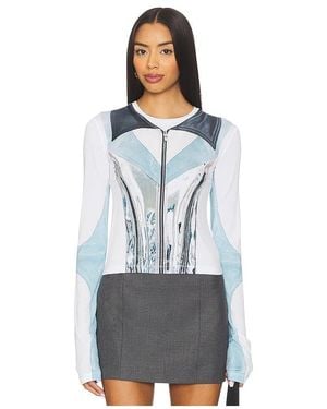 Kate Barton Illusion Print Long Sleeve Top - Blue