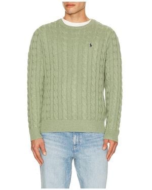 Polo Ralph Lauren Cable Knit Crewneck Sweater - Green