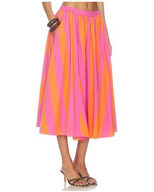 Free People X Free-Est Lowen Striped Midi Skirt - Pink