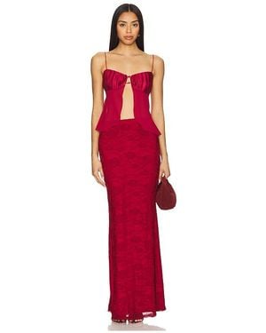 MORE TO COME Ceci Maxi Skirt Set - Red
