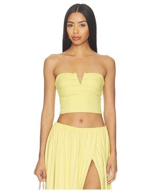 Susana Monaco V Wire Pleated Crop Tube - Yellow