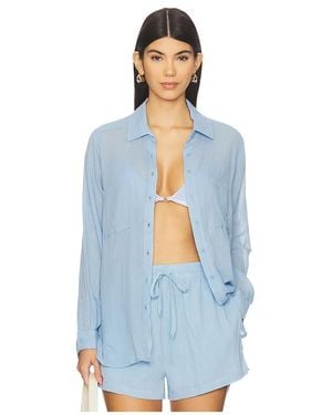 Seafolly Camisa De Playa Breeze En Color Bebe Azul Talla (También En Xl, Xs)