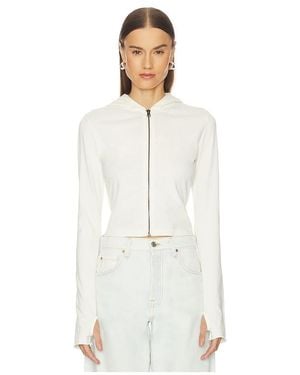GRLFRND Shrunken Zip Hoodie - White