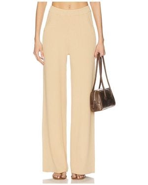 AEXAE Fine Knit Ribbed Straight Leg Pant - Natural