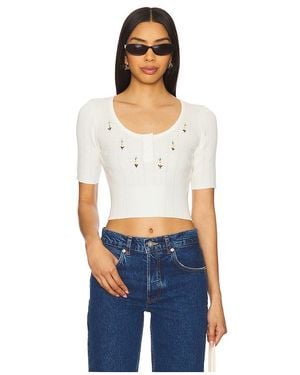 JoosTricot Pointelle Crop Top - Blue