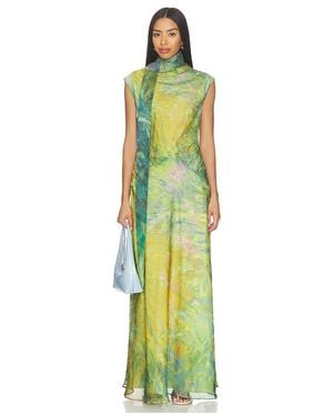 YELLOW THE LABEL Irises Monet Maxi Dress - Green