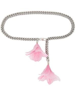 David Koma Feather Flower Detail Chunky Chain Belt - Metallic