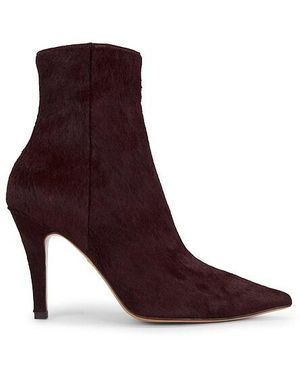 Lola Cruz Pony Hair Ankle Bootie - Purple