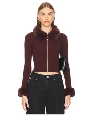 MORE TO COME Viscose-Blend Knit Zip Cardigan - Red