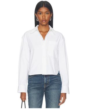 Anine Bing Scott Cropped Shirt - White