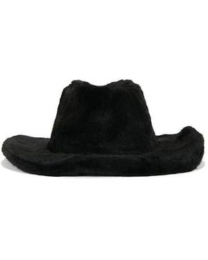 Jocelyn Faux Fur Cowboy Hat - Black