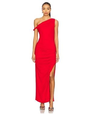 Line & Dot Erina Asymmetrical Maxi Dress - Red