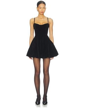 MORE TO COME Cleo Velvet Mini Dress - Black