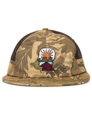 Brain Dead Mesh Panel Logohead Hat - Natural