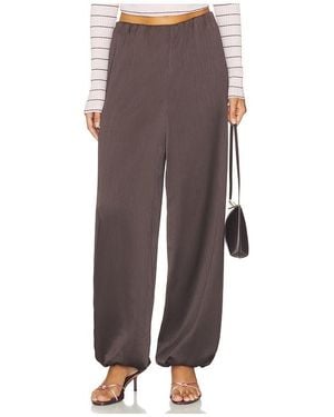 Vince Mid Waist Plisse Crinkle Pant - Brown