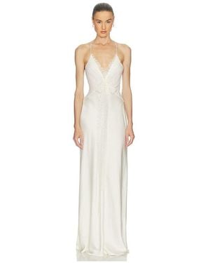 Helsa Mix Media Slip Dress - White