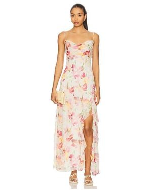 Nicholas Vestido Largo Kamila Ruffle En Color Ivory Talla (También En 4, 6, 8) - Multicolor