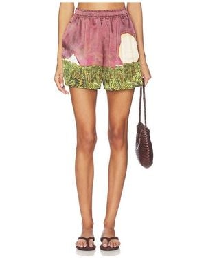 Donde Esteban La Sierra Silk Shorts - Red