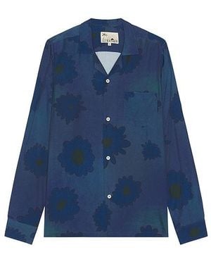 Bather Long Sleeve Camp Shirt - Blue
