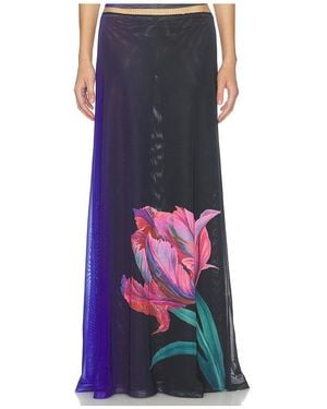 With Harper Lu Mesh Maxi Skirt - Blue