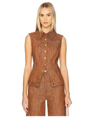 Matthew Bruch Chaleco Con Cuello Y Botones En Color Marrón Talla (También En 6)