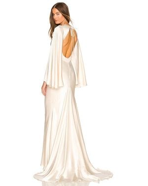 Shona Joy La Lune Circle Sleeve Backless Maxi Dress - Natural