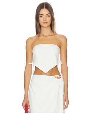 4th & Reckless Mara Linen Blend Top - White