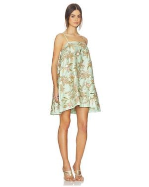 lea & viola boucle squareneck mini dress Gold Floral Lace Square Neck Halter Mini Dress