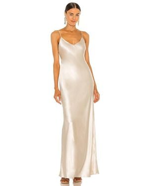 L'Agence Serita Maxi V-Neck Bias Dress - Multicolour