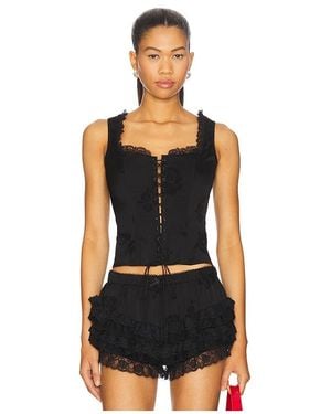 For Love & Lemons Lana Bustier - Black