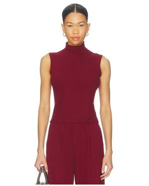 Leset Lauren Sleeveless Turtleneck - Red