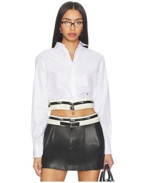 HOMMEGIRLS Belted Shirt - White