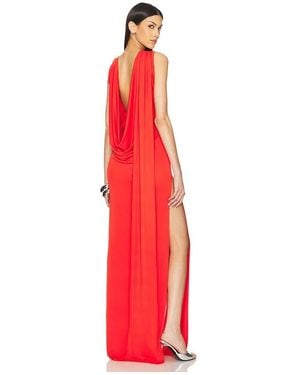 Sid Neigum Floor Length Cowl Back Dress - Red