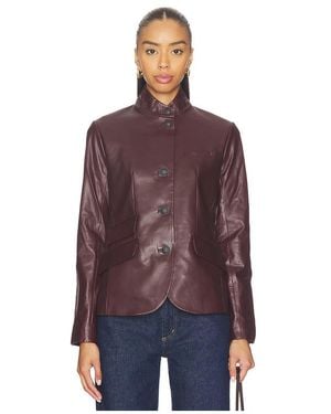 Rag & Bone Slade Leather Blazer - Purple