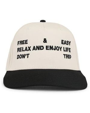 Free & Easy Trifecta Two Tone 5 Panel Snapback Hat - White