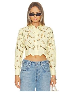L'Agence 'Agence Seychelle Cropped Button Down Top - Blue