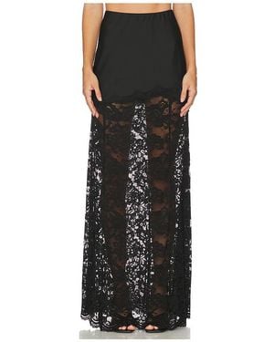 Generation Love Perrine Lace Combo Satin Skirt - Black