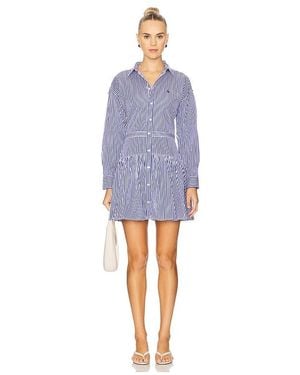 Polo Ralph Lauren Striped Cotton Panelled Shirtdress - Blue