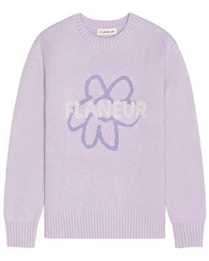 flâneur Flower Doodle Jacquard Sweater - Purple