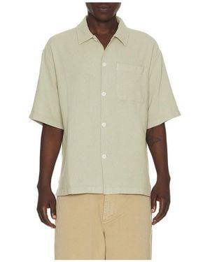 FRAME Open Weave Short Sleeve Shirt - Natural