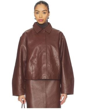 St. Agni Chaqueta De Cuero Tipo Capullo En Color Marrón Talla (También En S)