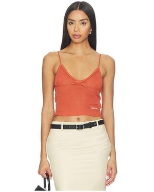 ShuShu/Tong Bow Strap Knit Cami Top - Orange