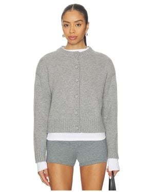 AEXAE Cashmere Cable Padded Cardigan - Gray