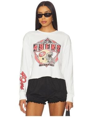 Junk Food 49Ers Helmet Crop Sweatshirt - White