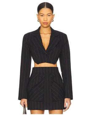 AKNVAS Anya Pin Stripe Blazer - Black