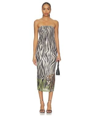 Le Superbe Schlauchkleid Hidden Tiger - Weiß