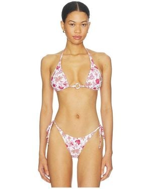Seafolly Summer Chintz Longline Slide Triangle Bikini Top - Multicolor