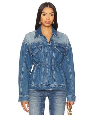 GOOD AMERICAN Barrel Sleeve Denim Jacket - Blue
